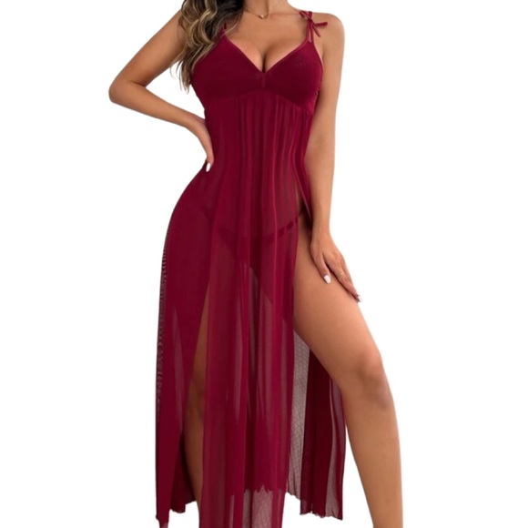 A Kiss Before Bed Tie Shoulder Night Gown - Picture 1 of 5